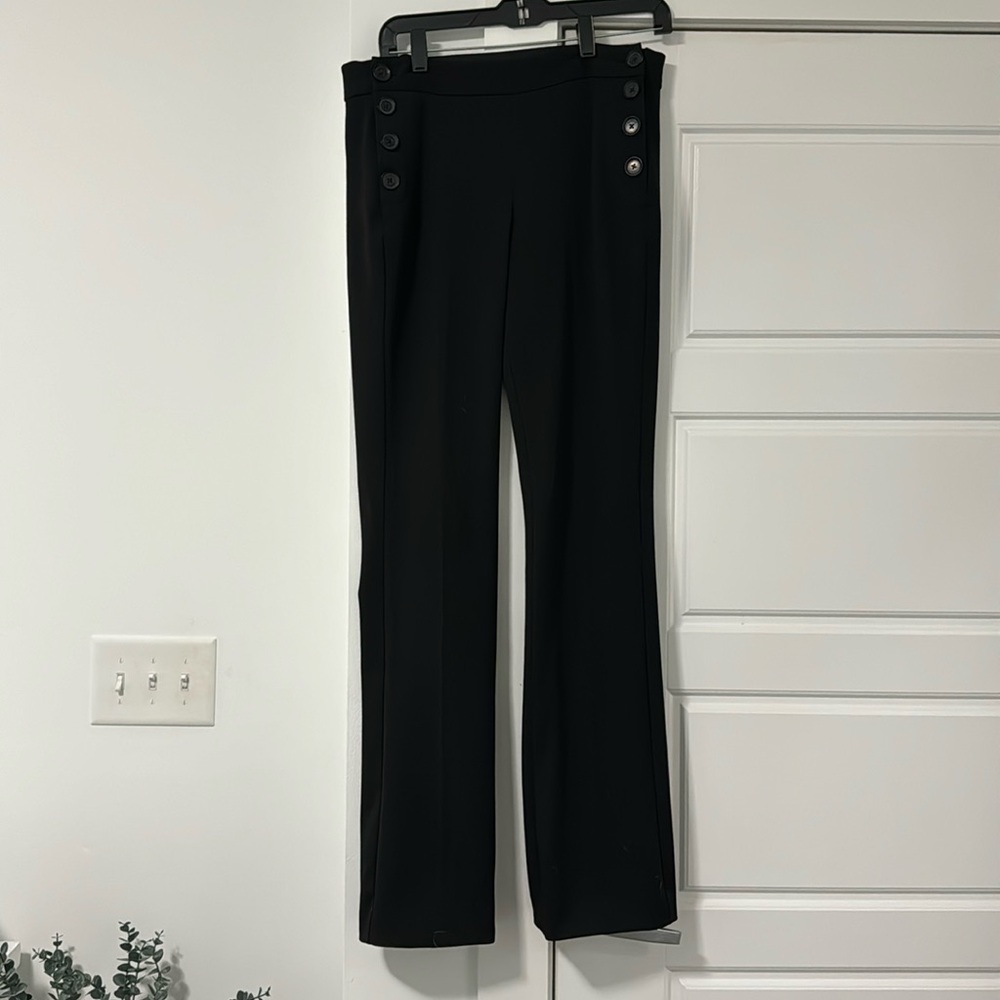 Black Columnist Button Detail Pants